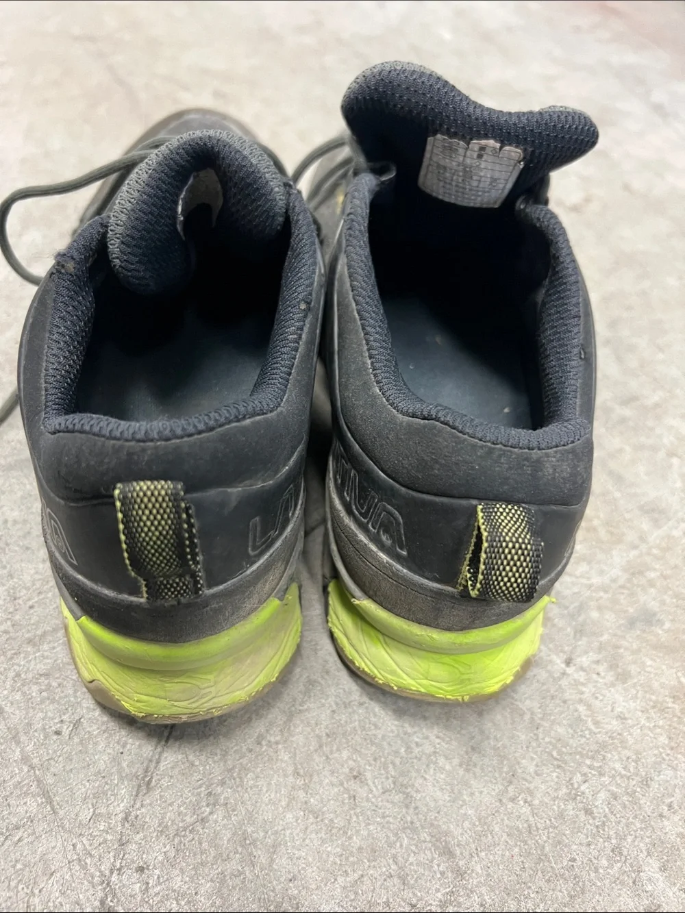 La Sportiva Black and Neon Yellow Trail Running Shoes